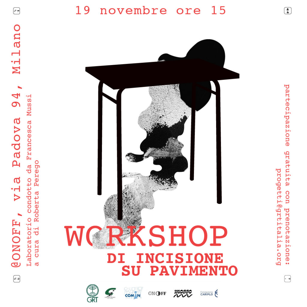 Domenica 19 novembre l'artista Francesca Mussi ha tenuto il workshop di incisione sul pavimento presso lo spazio di ONOFF.